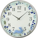 SEIKO 精工 跳躍小兔掛鐘 時鐘-藍/33mm QXC238N, , large