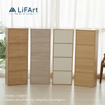 【LiFArt】MIT日系簡約四層附門收納櫃-小雛菊白門款, , large