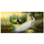 【御畫房】孔雀吉祥 國家一級畫師手繪油畫60×120cm(VF-140), , large