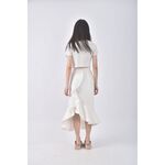 (S) caspia lili質感不對襯裙擺白色長裙二手衣, , large