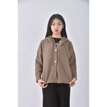 (XL) iamagie femme韓牌排扣棕色外套二手衣, , large