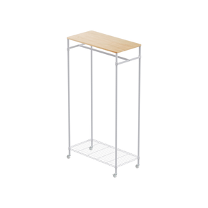 【Y HOUSE】90x45x170 (including wheel height) wooden top single pole clothes hanger open clothes hanger mobile clothes rack - general white