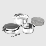 THANKFUL Cook's Steel Good Pot Series - Ceramic Frying Pan + Soup Pot Versatile Set (Includes 1 Detachable Handle + 1 Shared Soup Pot Lid 24cm), , large