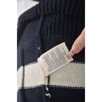 (S) euro como質感羊毛連帽V領藍色長袖上衣二手衣, , large