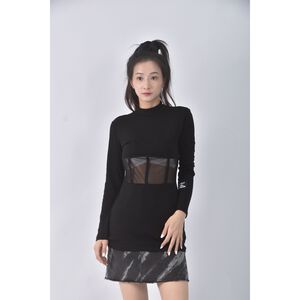 (S) 【安于晴Charlene私服】質感棉質露腰黑色洋裝二手衣