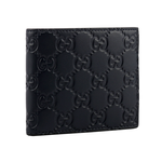 GUCCI GG Logo 大標誌壓印牛皮對開8卡短夾/深藍色, , large