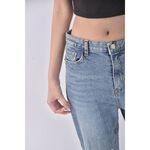 (L) p two jeans高腰丹寧牛仔質感棉質純棉藍色長褲二手衣, , large