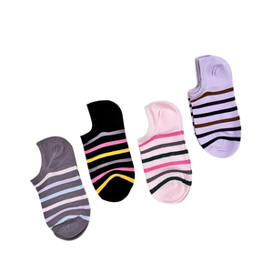 [Kaimei Cotton] 12 pairs of random excellent MIT Taiwan made pure cotton striped right angle socks 22-26cm