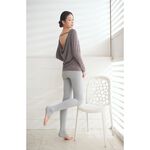 YOGA FLOW Soft(L)Sleeve - 後背優雅垂墜罩衫 - 冬日灰 Dark Grey, , large