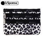 Lesportsac 3-zip Cosmetic 三層拉鍊化妝包 送禮-柔影豹紋, , large