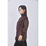 (M) 質感高領棕色長袖上衣二手衣, , large