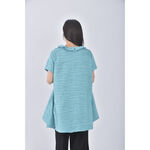 (S) 質感層次綠色短袖上衣二手衣, , large