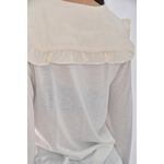 (S) e hyphen world gallery質感荷葉邊領口白色長袖上衣二手衣, , large