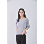 (S) 【金莎私服】五分袖藍色短袖上衣二手衣, , large