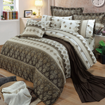 【多利寶寢具】FITNESS 精梳棉雙人七件式床罩組-塞納風情-咖, , large