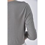 (S) wear to eat修身短版灰色長袖上衣二手衣, , large