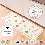 【日本Oka】日本製再生印花廚房地墊45×120cm(野蔬果記款/可機洗/厚4mm), , large