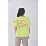 (XL) eqiange字母綠色短袖上衣二手衣, , large