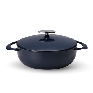 Unilloy Ultra-Light Enameled Cast Iron 24cm Shallow Pot - Simple White