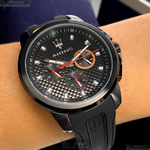 [星晴錶業]MASERATI手錶,44mm,R8851123007黑色錶面黑錶殼深黑色矽膠錶帶款, , large