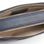 TORY BURCH Miller 荔枝紋雙拉鍊迷你相機包(海軍藍), , large