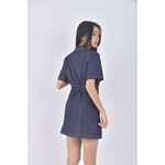 (S) jiang jiang丹寧牛仔質感收腰藍色洋裝二手衣, , large