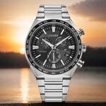 CITIZEN 星辰 超級鈦 光動能電波計時手錶 CB5966-69E, , large