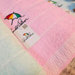 [Kaimei Cotton Industry] Pink MIT Made in Taiwan Umbrella Brand Embroidered LOGO Bath Towel Top 12 Liang Super Thick Elegant Light Color White Thread Terms, , large