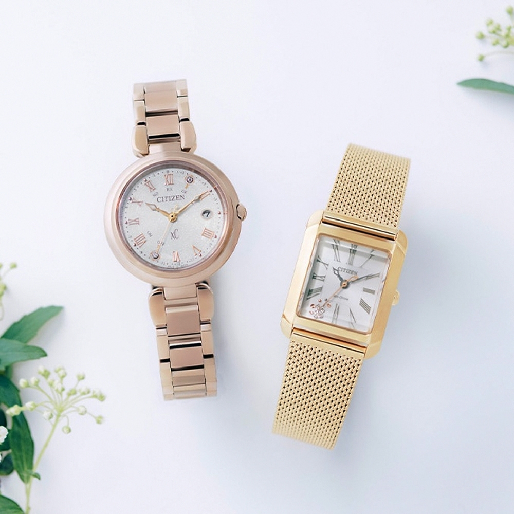 CITIZEN 星辰 XC 希望之鑰 限量鈦 光動能電波女錶 ES9464-52B, , large