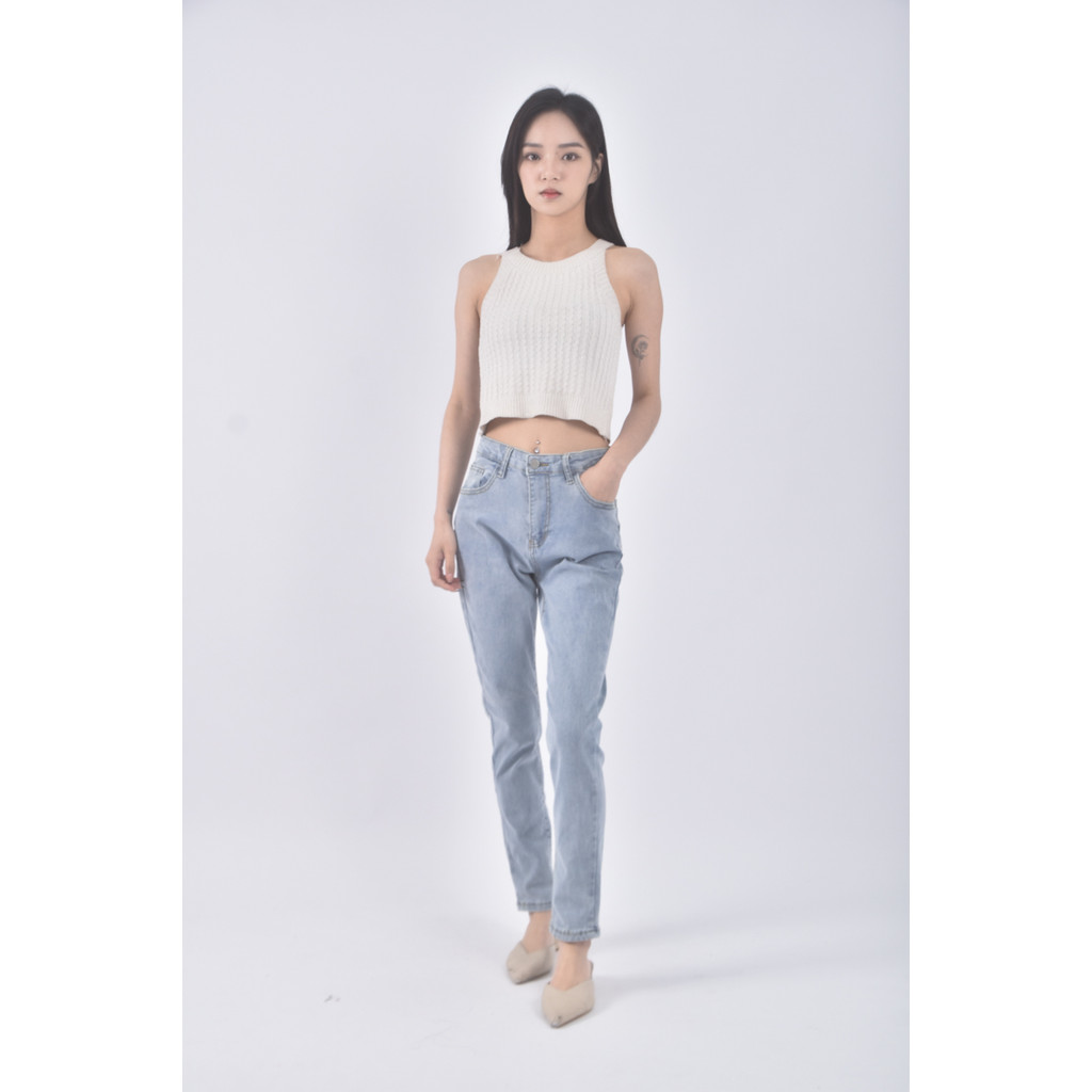 (S) jeans丹寧牛仔質感藍色長褲二手衣, , large