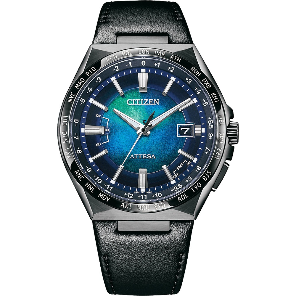 CITIZEN 星辰 千彩之海UNITE with BLUE 鈦金屬光動能電波萬年曆手錶CB0215-18L, , large