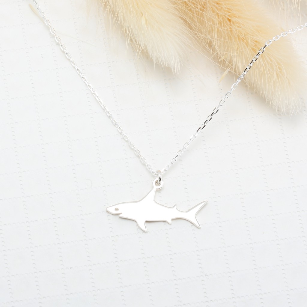 【Angel & Me】Cute Shark s925 sterling silver necklace Valentine Day Birthday gift, , large