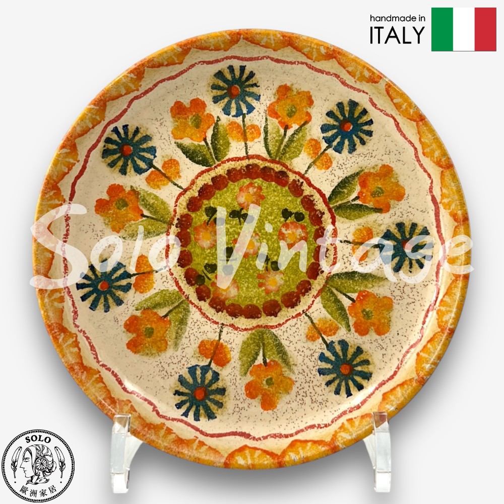 【SOLO Vintage】Modigliani Italian Pottery 18cm Deep Dish Plate FESTA Italian Party Series, , large