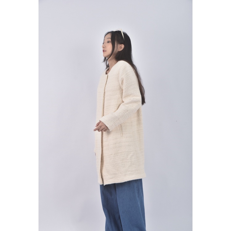 (XL) gerard darel長版厚磅白色外套二手衣, , large