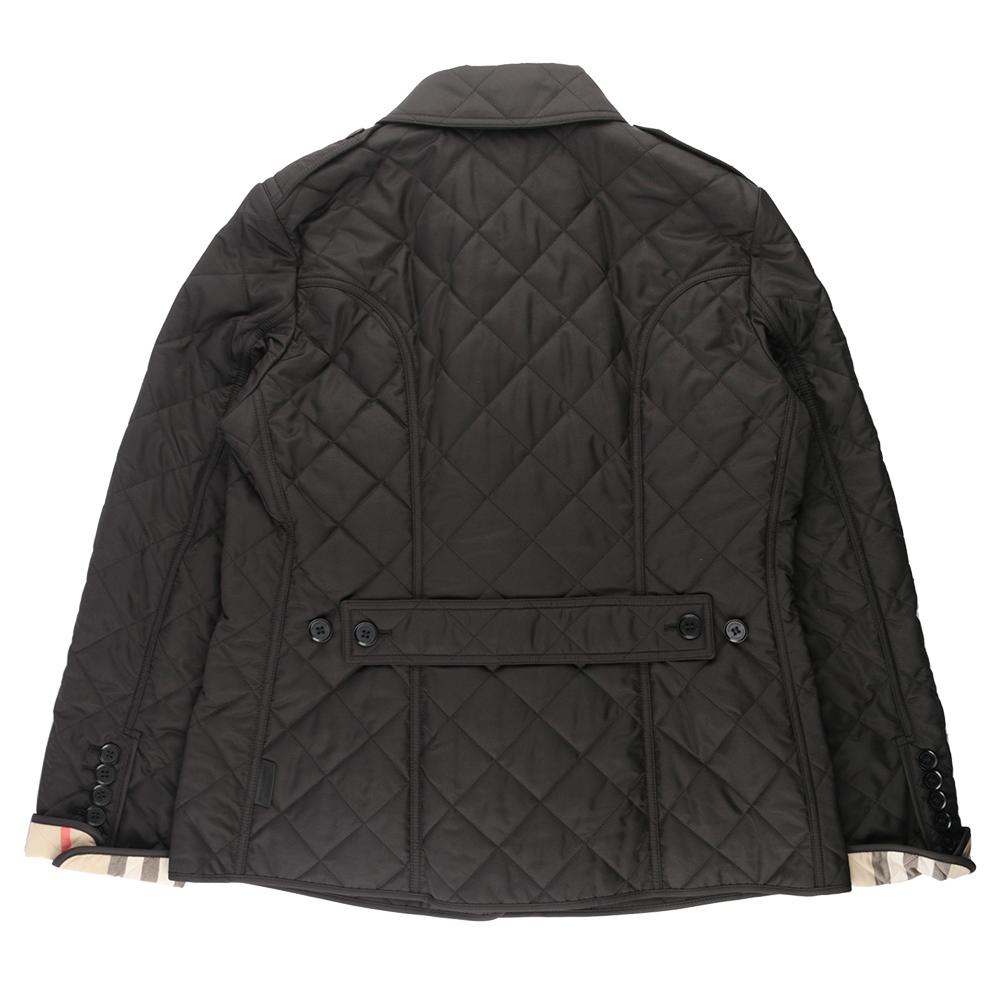 BURBERRY M號菱格紋棉質輕型外套/黑色, , large