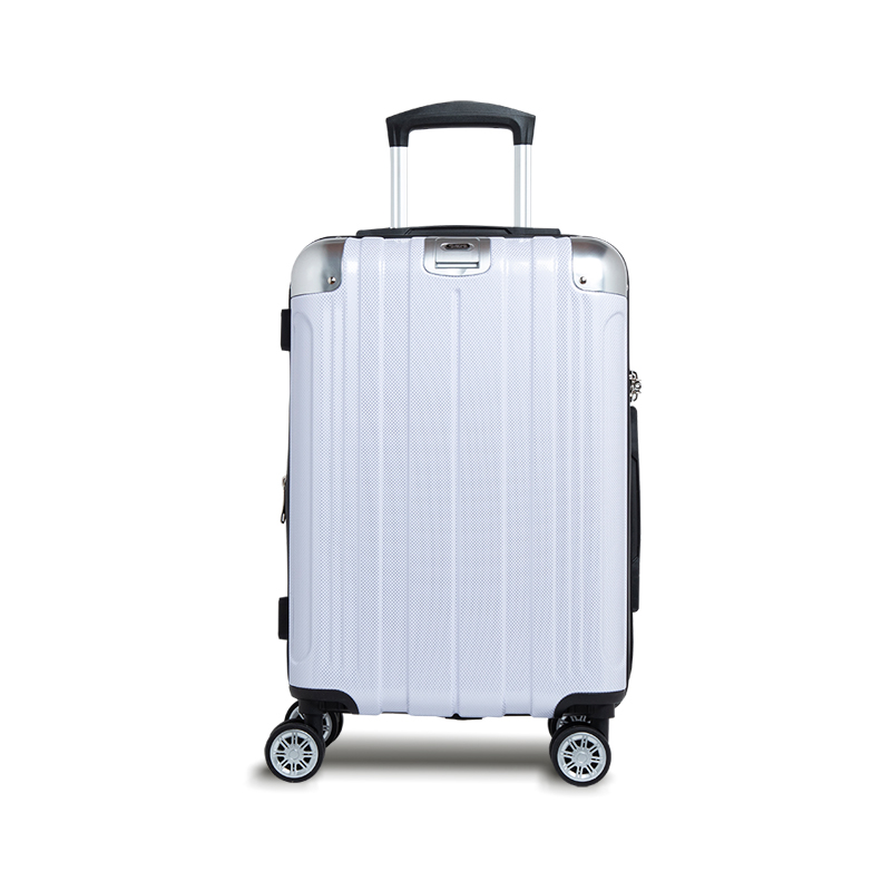 【Alldma鷗德馬】20吋卡夢紋拉鏈登機箱M5-白色(贈保護套C2+B2棋盤束帶+多功能海關鎖), , large