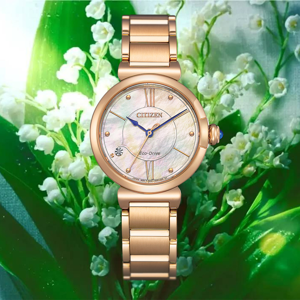 CITIZEN 星辰 L系列 May bells鈴蘭花女錶 EM1073-85Y, , large