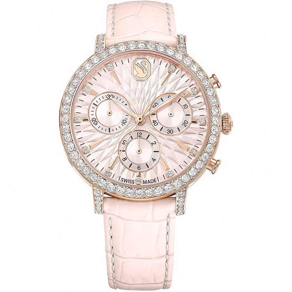 SWAROVSKI 施華洛世奇 Matrix Tennis Chrono水晶三眼計時手錶 女錶-36mm 5698300