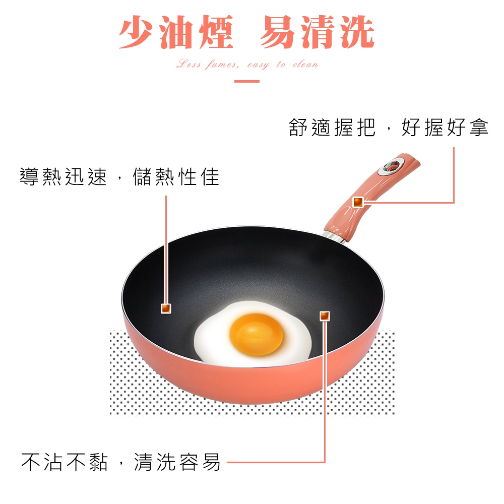 CLARE 可蕾爾 絢彩不沾炒鍋深型炒鍋IH附蓋 32cm-Leidea樂德兒, , large