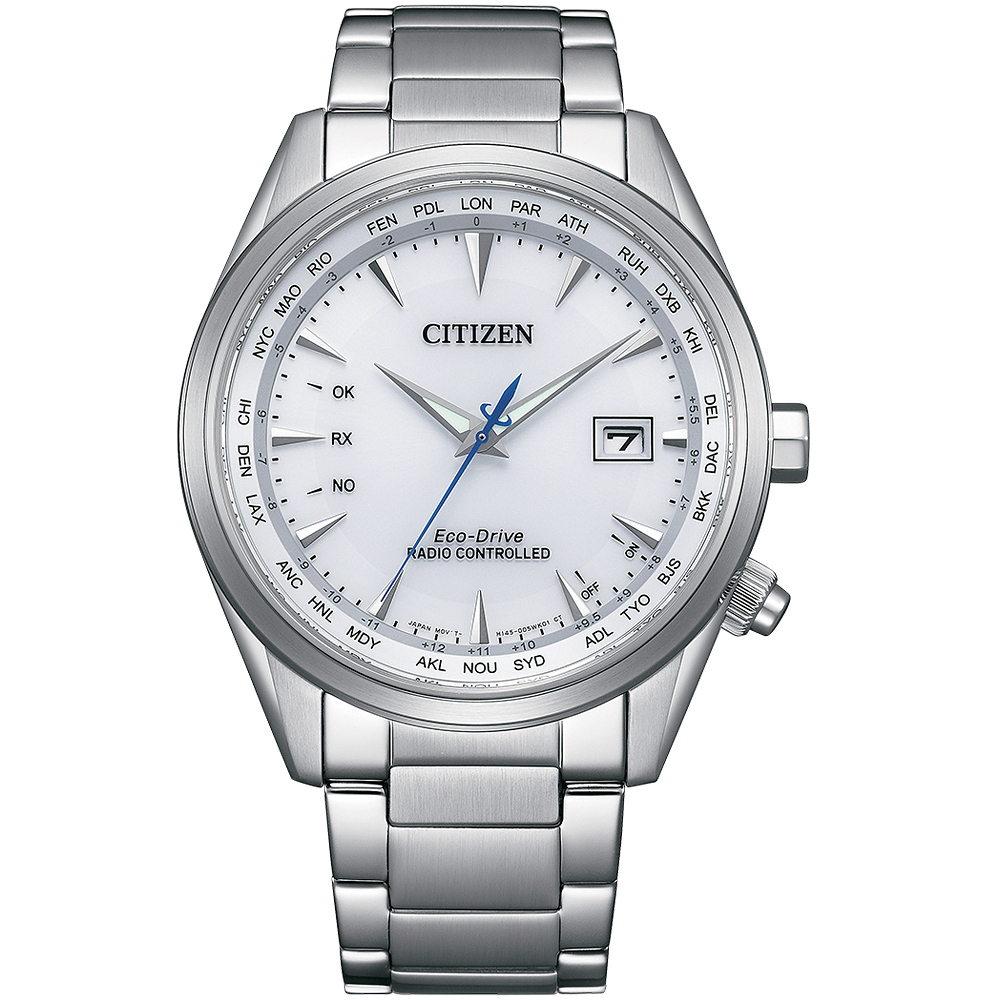 CITIZEN 星辰 亞洲限定 光動能電波萬年曆手錶 CB0270-87A, , large