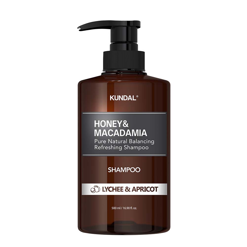 [巨林生化科技]【KUNDAL昆黛爾】HONEY&MACADAMIA Pure Natural Balancing Refreshing Shampoo 500ml(LYCHEE&APRICOT), , large