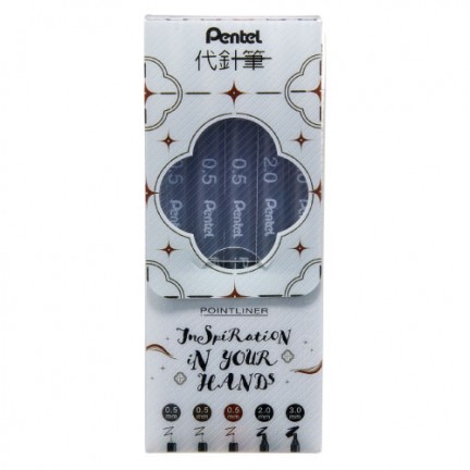 【 Pentel 飛龍 】POINTLINER代針筆5入套裝組 /套   -  多款可選