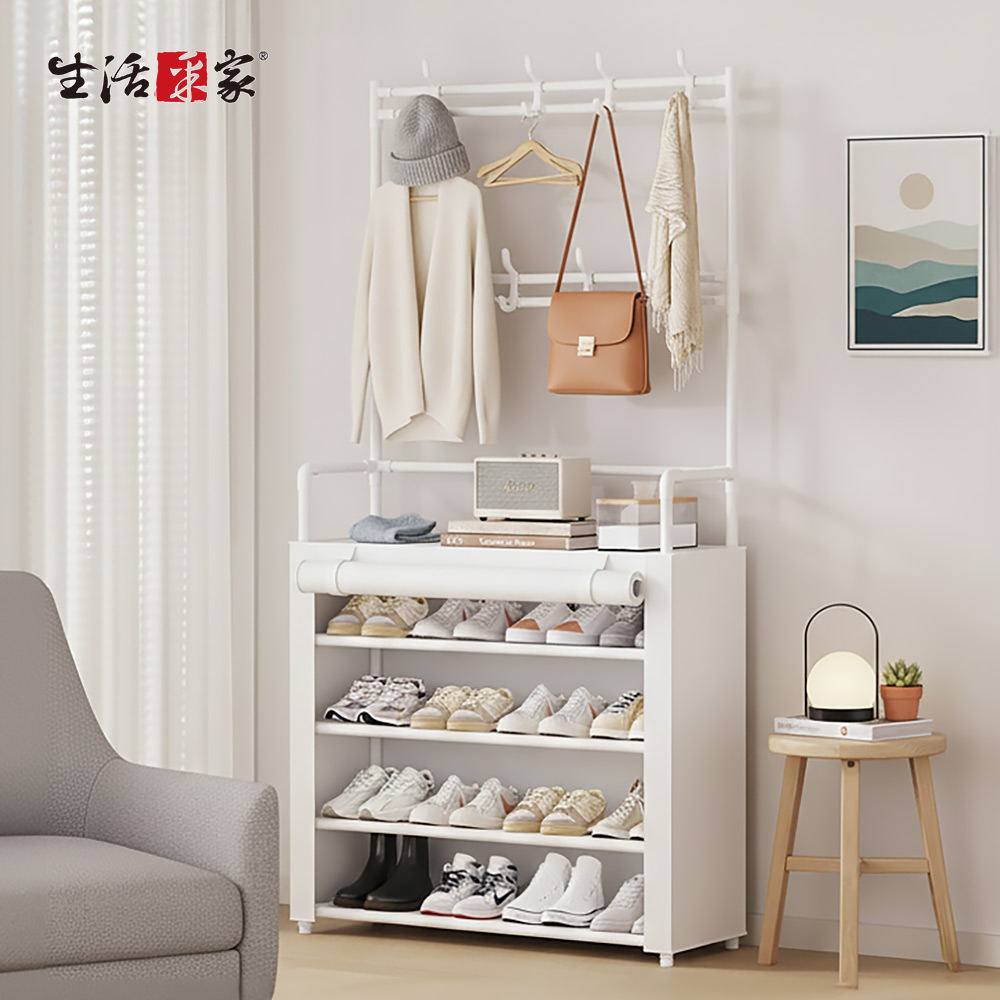 SHCJ 落地型一體組合衣帽鞋架 含布套【四款可選】玄關鞋架 組合鞋櫃 掛勾鞋架, , large