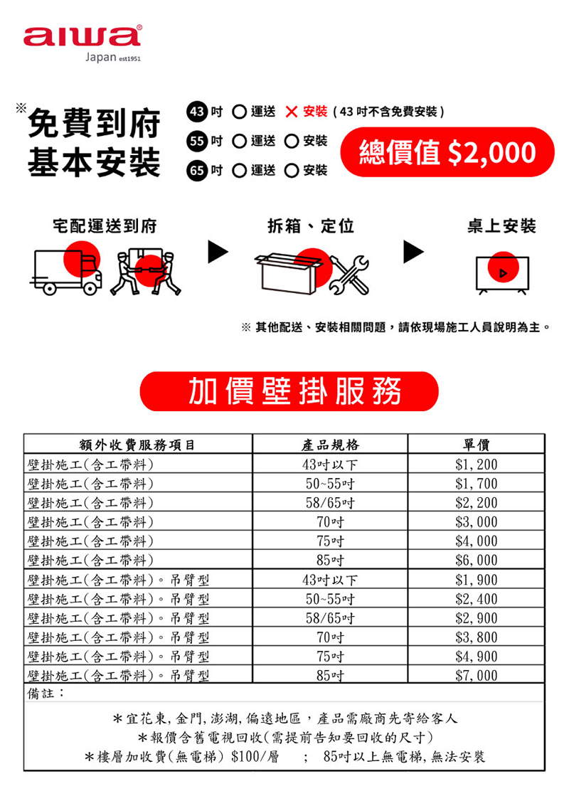 AIWA 愛華 55吋 4K LED 智慧型顯示器 AI-55UD25, , large