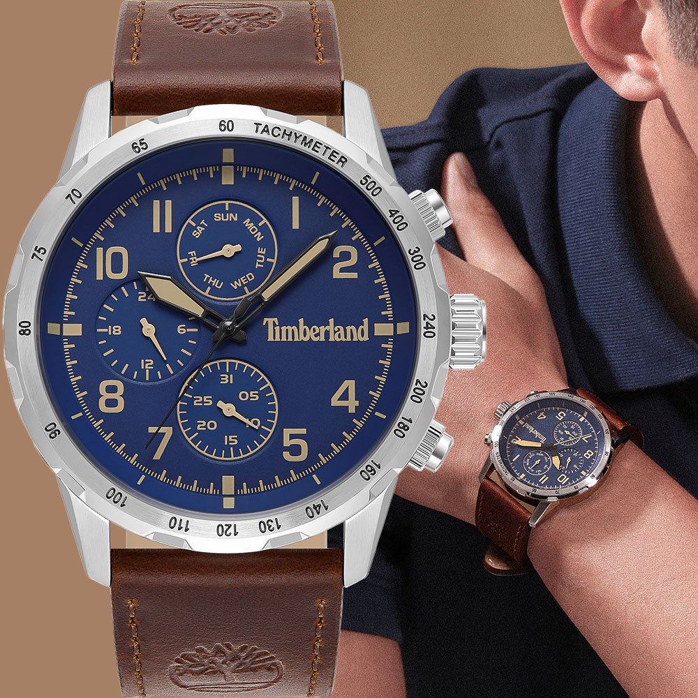 Timberland 天柏嵐 CAMPTON系列 三眼多功能手錶-藍 TDWGF0055401, , large
