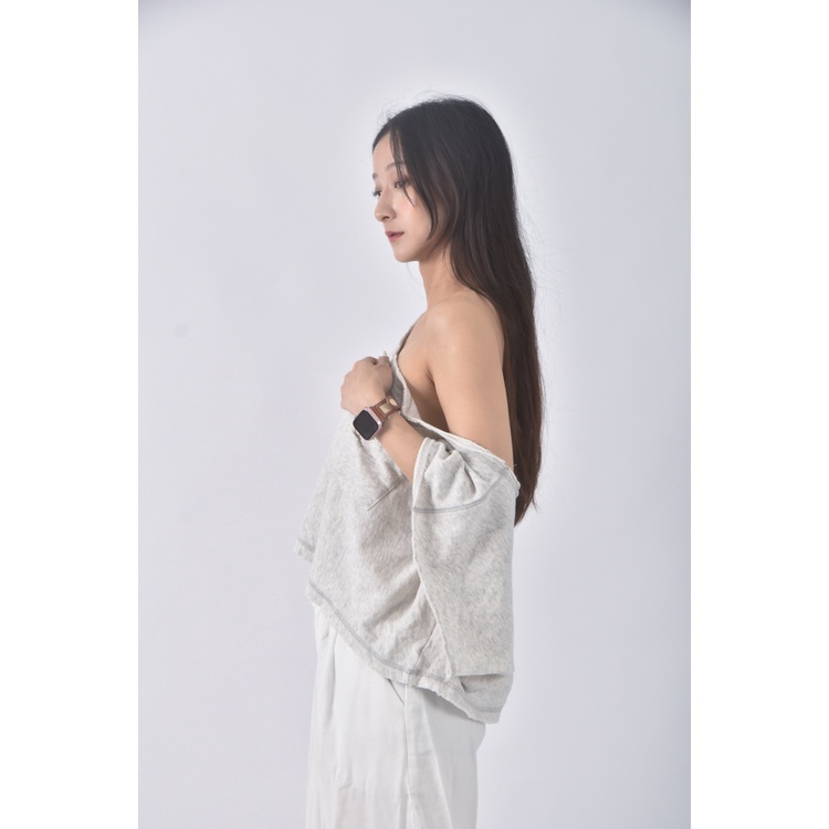 (F) abercrombie fitch質感棉質純棉灰色短袖上衣二手衣, , large