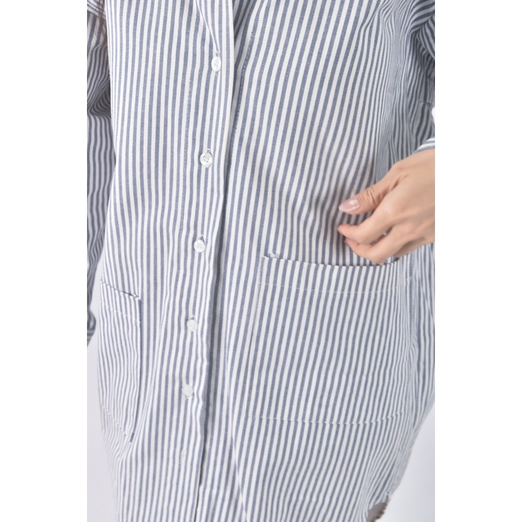 (L) im條紋藍色洋裝二手衣, , large