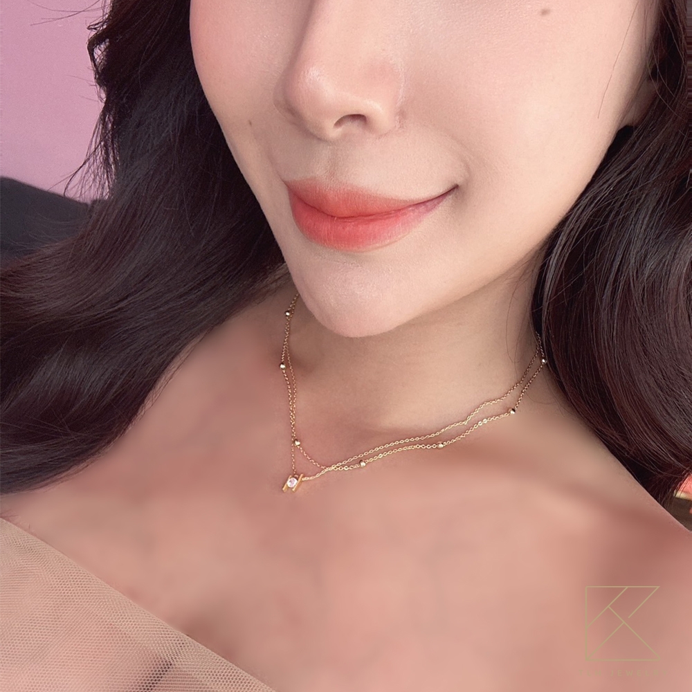 【TLH】黃金墜項鍊 純金999 夜空星光 約重0.19錢&plusmn;0.03, , large