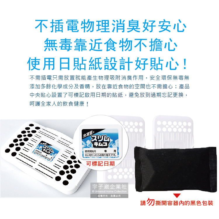 [日日好物]日本小林製藥-冰箱冷凍庫專用1.8cm超薄型雙重活性炭除臭劑26g/盒(180天長效防潮脫臭食物保鮮), , large