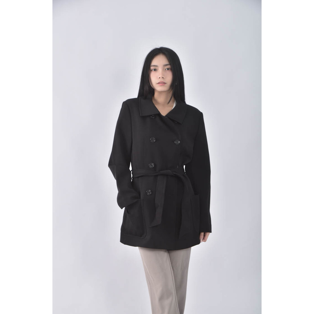 (M) g2000排扣黑色外套二手衣, , large